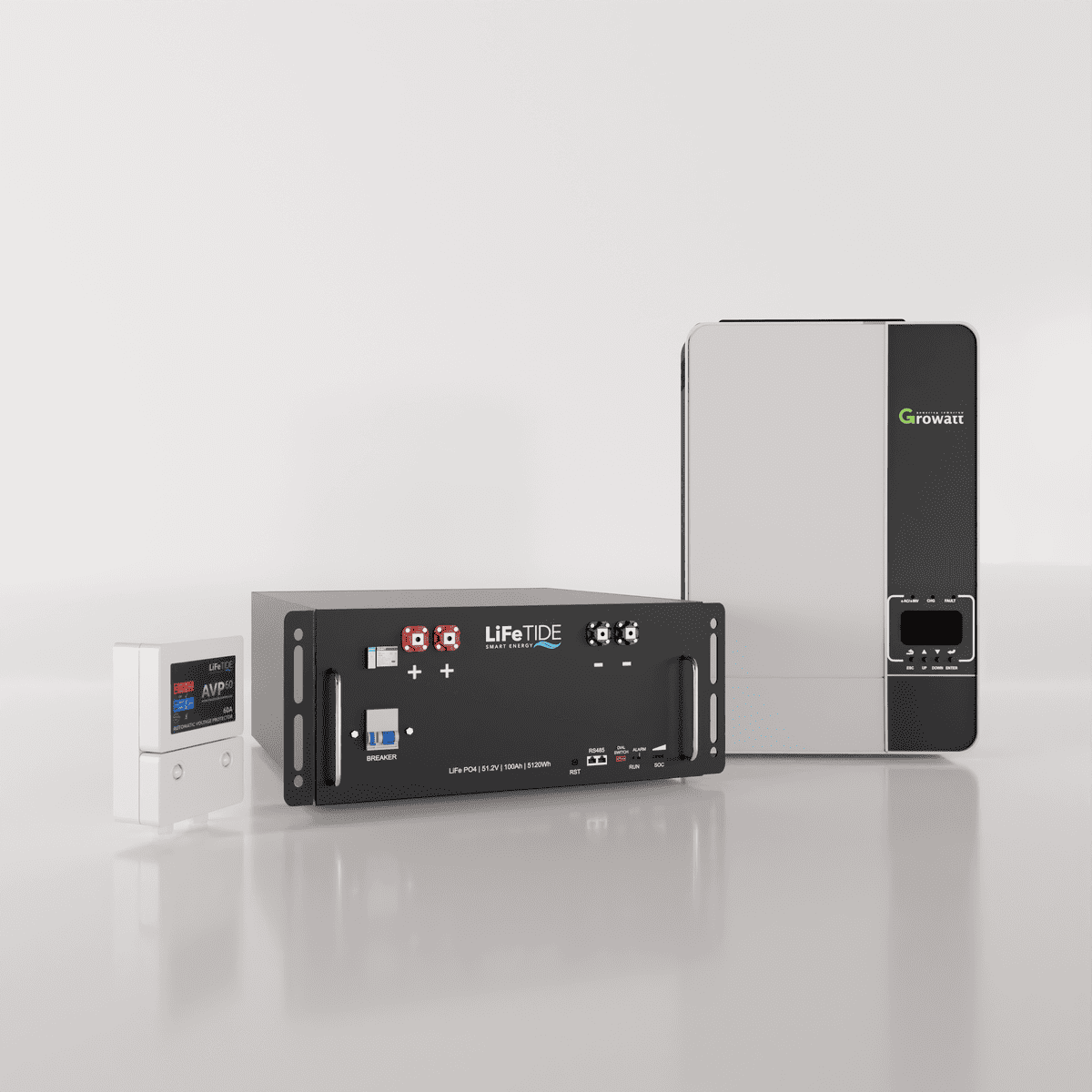 5kw-Battery-Backup-Kit-Growatt-SPF-5000-ES-Inverter-5120wh-lithium-iron-Battery-Backup-Kit-South-Africa 5kW Growatt Load Shedding Kit. 5120Wh LiFePO4 Battery. Growatt SPF5000 ES Inverter for Sale. Battery Backup Kit