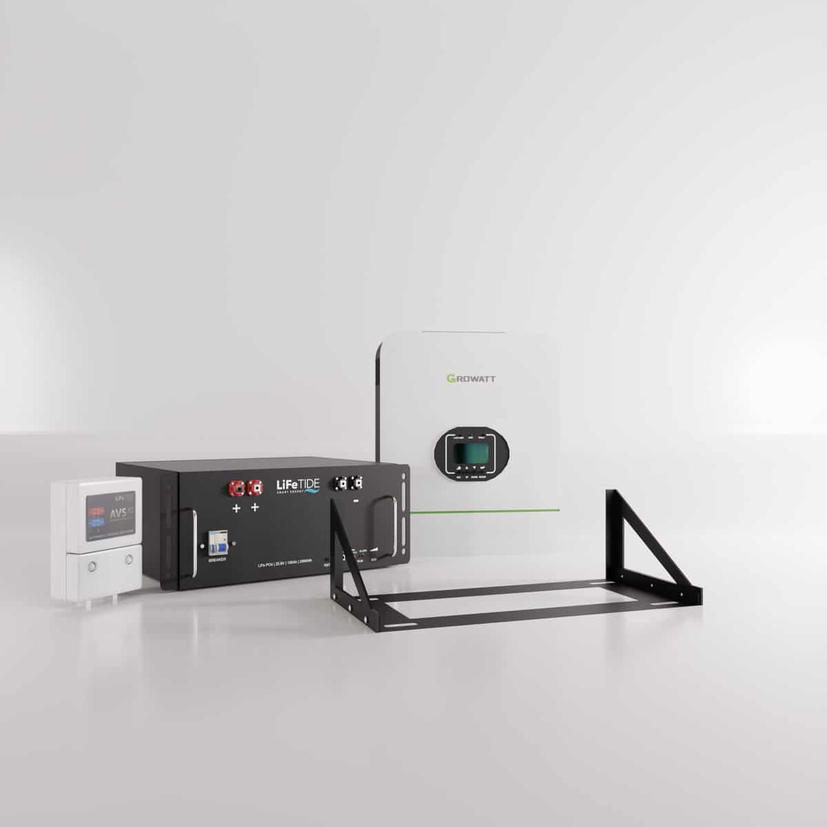 3kw-Battery-Backup-Kit-Growatt-Inverter-2560wh-lithium-iron-battery-South-Africa 3kw Battery Backup Kit. Growatt Inverter. 25600wh lithium iron battery. Load Shedding Kit. AVS30.