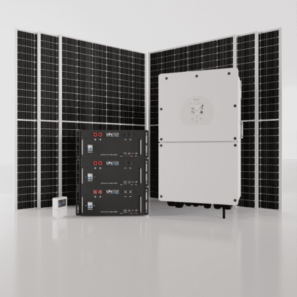 16kW Deye Hybrid Solar System. 3x 5120Wh Lithium Batteries. Deye Hybrid Inverter for Sale. 6x 565W BiFacial JA Solar Panels.