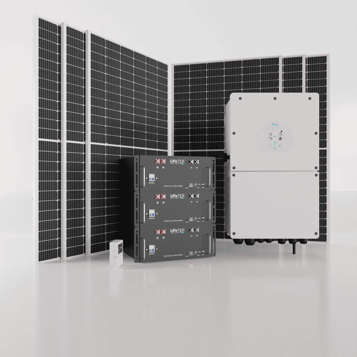 16kW-Deye-Solar-System-5120Wh-LiFePO4-Batteries-565W-JA-Solar-Panels-South-Africa 16kW Deye Solar System. 3x 5120Wh Lithium Batteries LiFePO4. Deye Inverter for Sale. 6x 565W BiFacial JA Solar Panels. Hybrid Solar System for Sale South Africa.