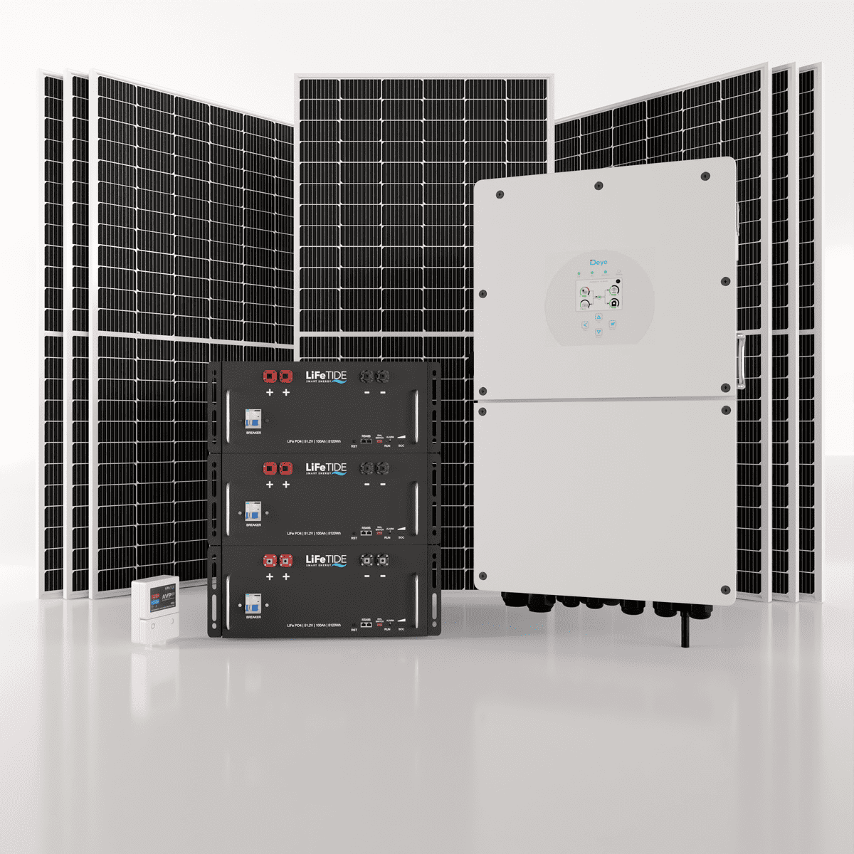 16kW-Deye-Solar-System-5120Wh-LiFePO4-Battery-460W-JA-Solar-Panels 16kW Deye Solar System. 3x 5120Wh Lithium Batteries for Solar. Deye Hybrid Inverter for Sale. 7x 460W BiFacial JA Solar Panels. Hybrid Solar System for Sale South Africa.