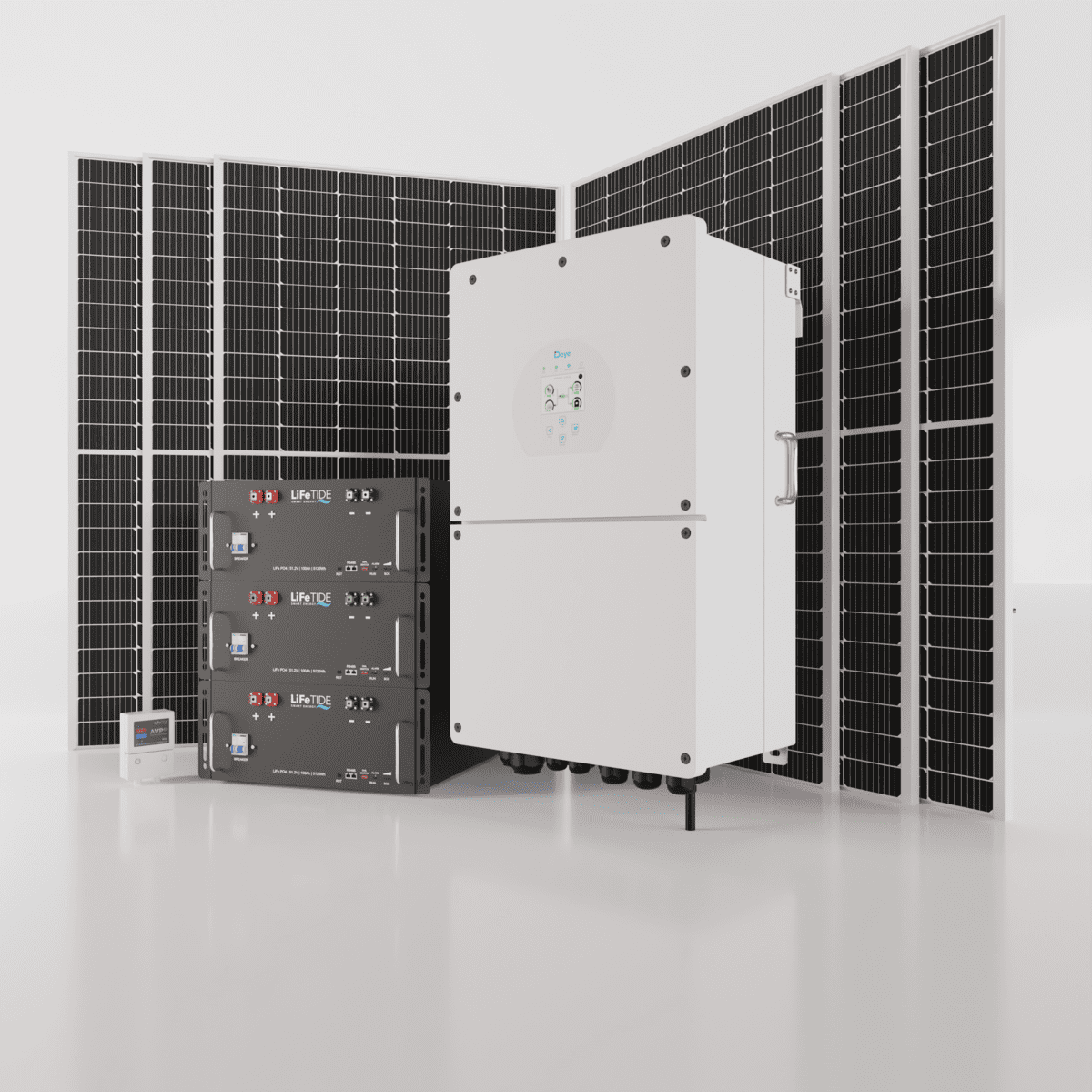 16kW-Deye-Solar-System-for-Sale 16kW Deye Solar System. 3x 5120Wh Lithium Phospahte Batteries. Deye Inverter for Sale. 6x 565W BiFacial JA Solar Panels. Hybrid Solar System for Sale South Africa.