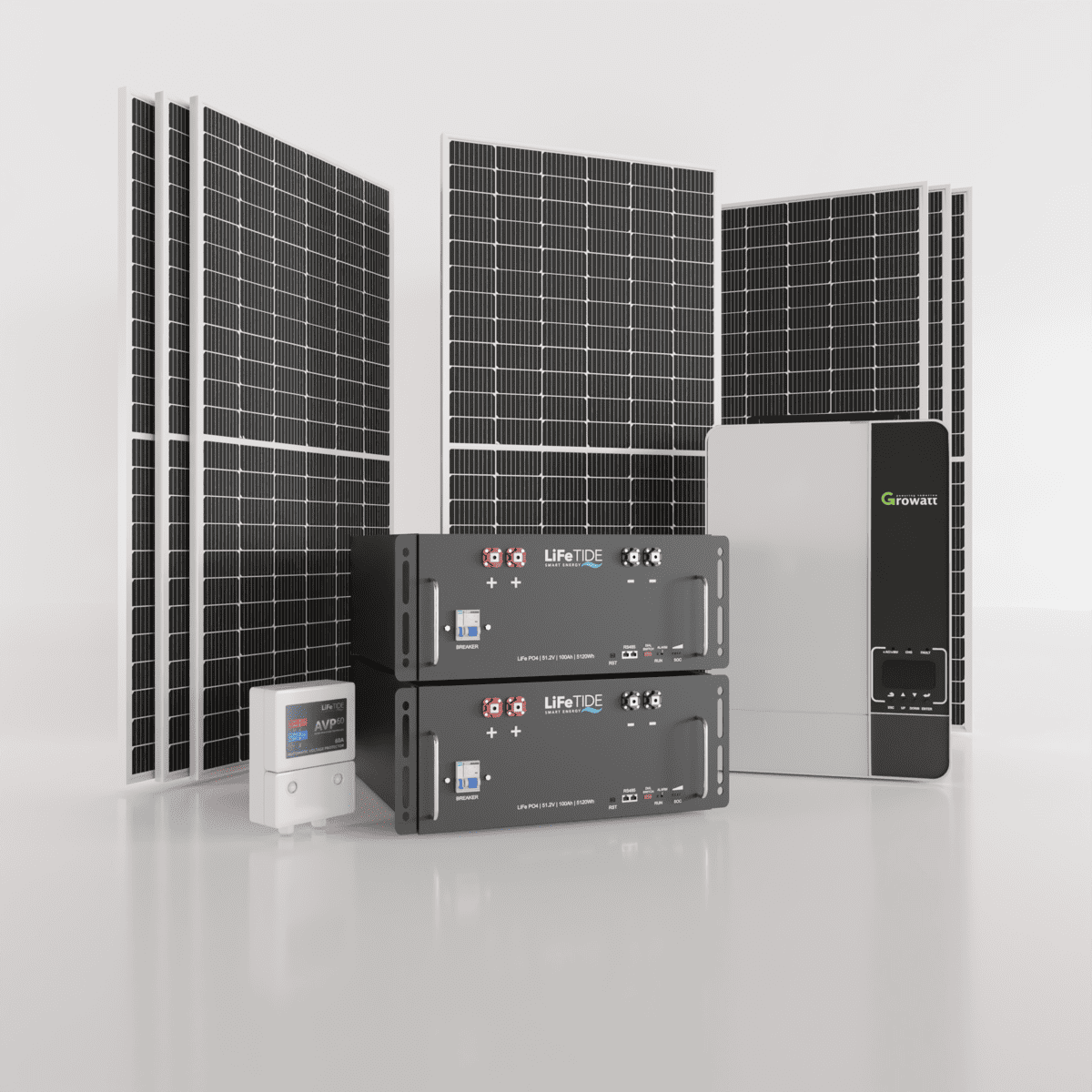 5kW-Growatt-Solar-System-for-Sale-2x-5120Wh-Lithium-Phosphate-Batteries-Hybrid-Inverter-460W-JA-Solar-Panels 5kW Growatt Solar System. 2x 5120Wh Lithium Batteries for Solar. Growatt Inverter. 7x 460W JA Solar Panels. Solar System for Sale South Africa.