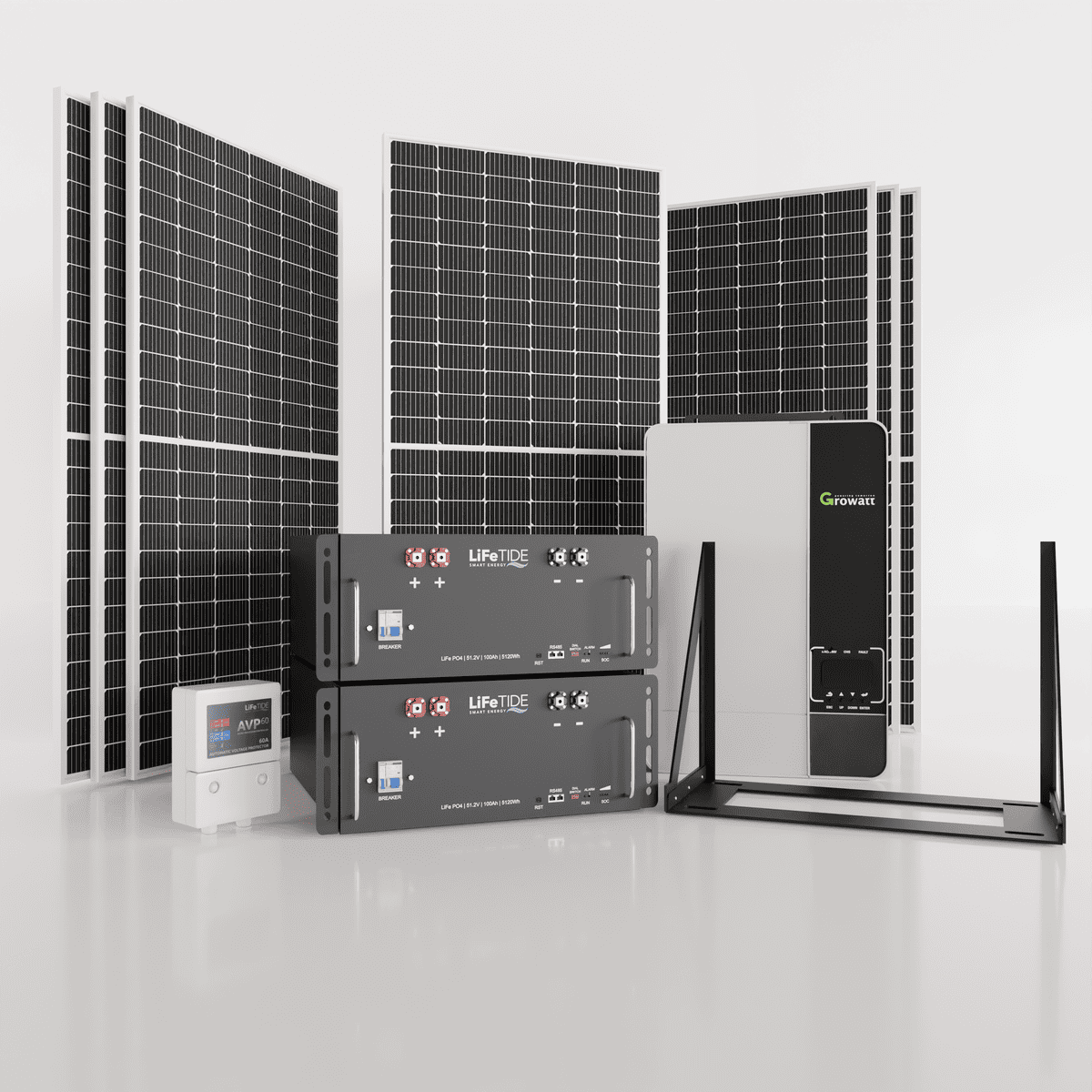 5kW Growatt Solar System with 2 Lithium Iron Batteries and JA Solar Panels South Africa 5kW Growatt Solar System. 5120Wh Lithium Battery for Solar LiFePO4. Growatt Inverter. 7x 460W JA Solar Panels. Solar System for Sale South Africa.