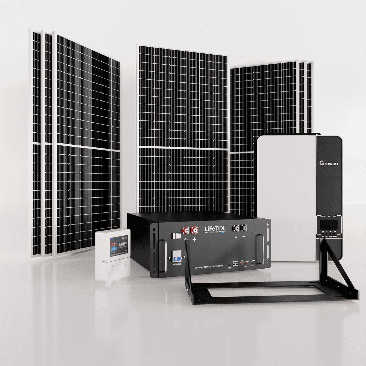 5kW Growatt Solar System with Lithium Iron Battery and JA Solar Panels South Africa 5kW Growatt Solar System. 5120Wh Lithium Battery for Solar LiFePO4. Growatt Inverter. 7x 460W JA Solar Panels. Solar System for Sale South Africa.