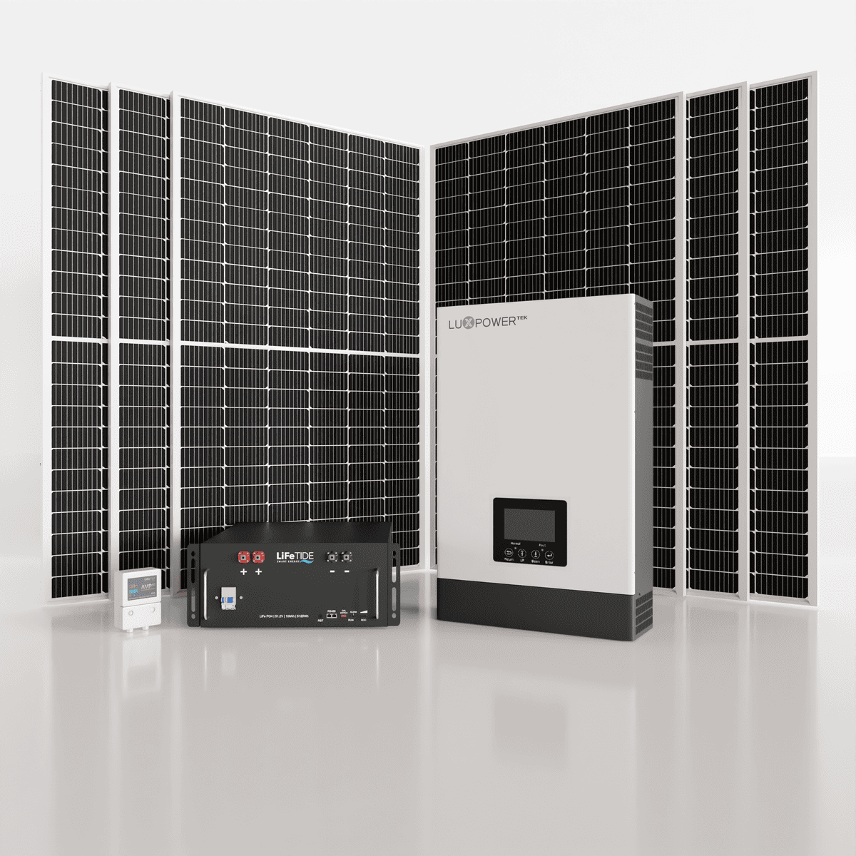 5kW-LuxPower-Solar-System05120Wh-LiFePO4-Battery-565W-JA-Solar-System 5kW LuxPower Solar System. 5kW LiFePO4 Battery for Solar. LuxPower Inverter. 6x 565W JA Solar Panels. Hybrid Solar System for Sale South Africa.