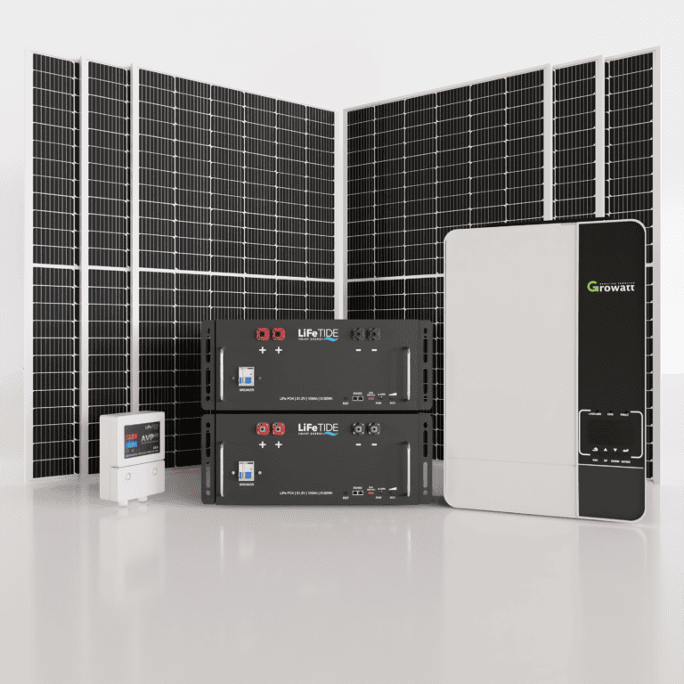 5kW Growatt Solar System. 2x 5120Wh Lithium Iron Phosphate Batteries for Solar. Growatt Inverter. 6x 565W BiFacial JA Solar Panels. Solar System for Sale South Africa.