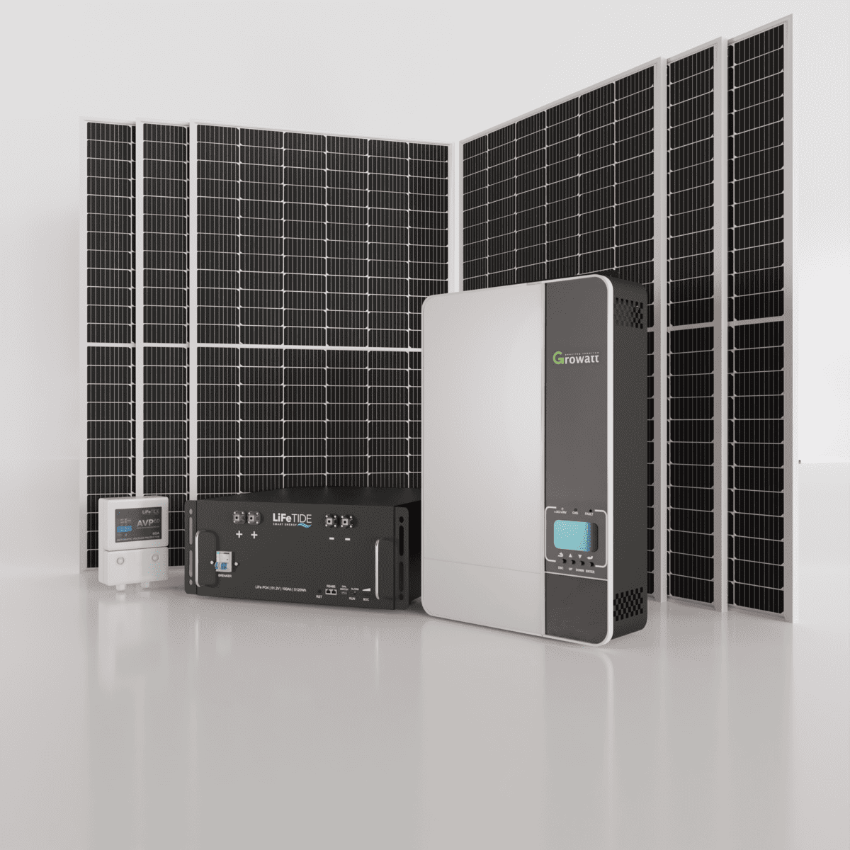 5kw-Growatt-Solar-System-5120Wh-Battery-565W-JA-Solar-Panels-South-Africa 5kW Growatt Solar System. 5120Wh LiFePO4 Battery for Solar. Growatt Inverter. 6x 565W BiFacial JA Solar Panels. Solar System for Sale South Africa.
