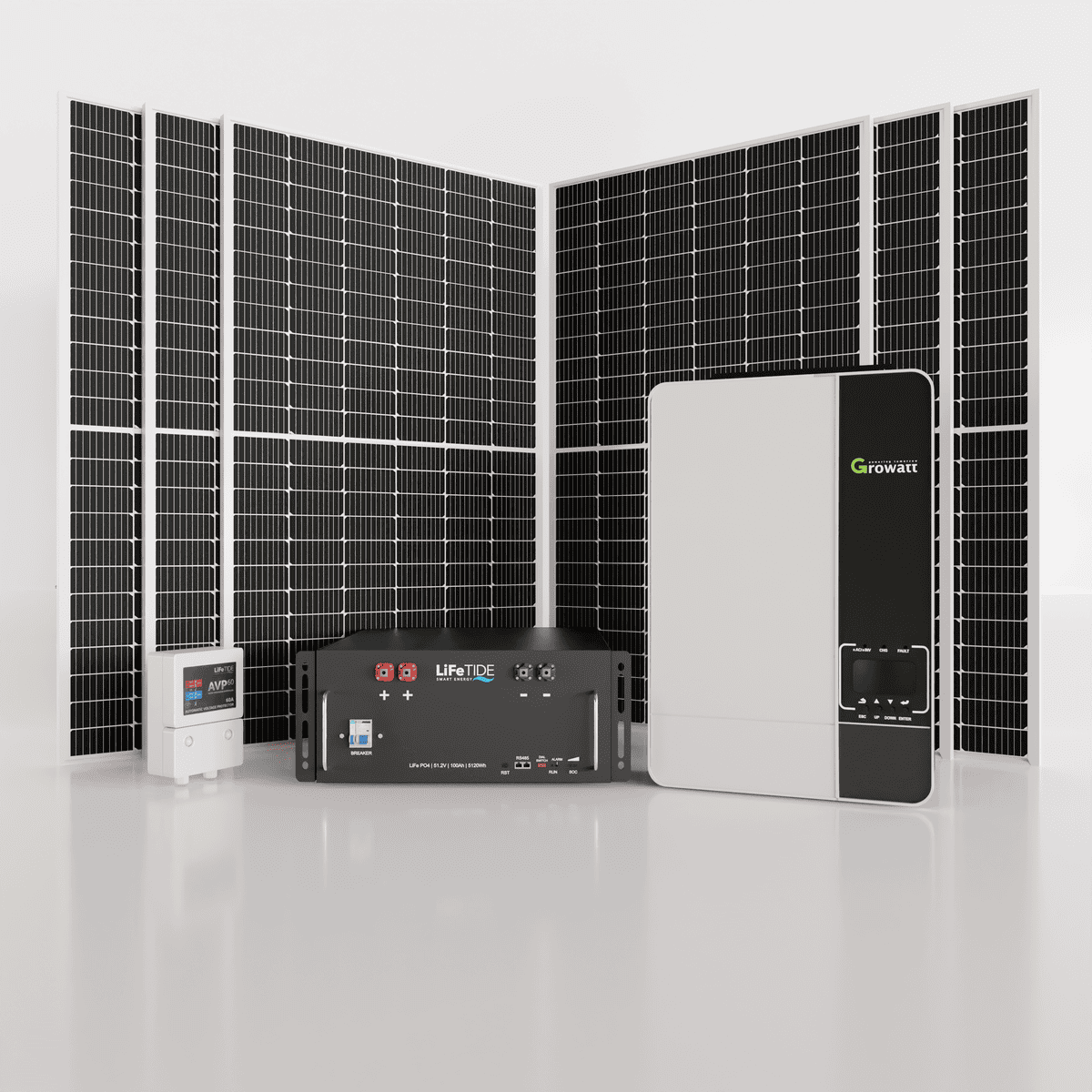 5kw-Growatt-Solar-System-5120Wh-Battery-565W-JA-Solar-Panels 5kW Growatt Solar System. 5kW Lithium Battery for Solar 100ah. Growatt Inverter. 6x 565W BiFacial JA Solar Panels. Solar System for Sale South Africa.