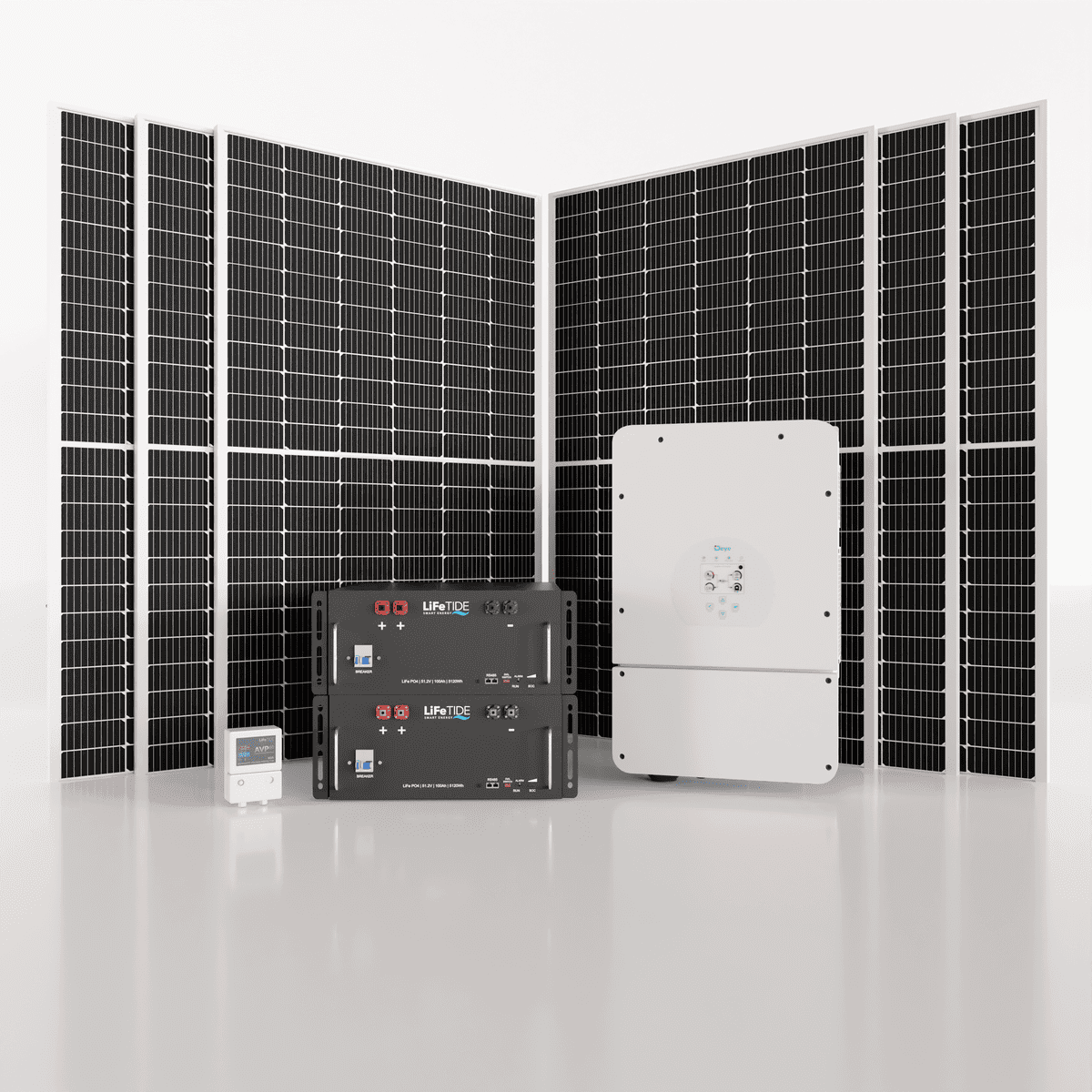 8kW-Deye-Solar-System-5120Wh-LiFePO4-Batteries-565W-JA-Solar-Panels 8kW Deye Solar System. 5120Wh LiFePO4 Battery for Solar. Deye Hybrid Inverter. 6x 565W BiFacial JA Solar Panels. Hybrid Solar System for Sale South Africa.