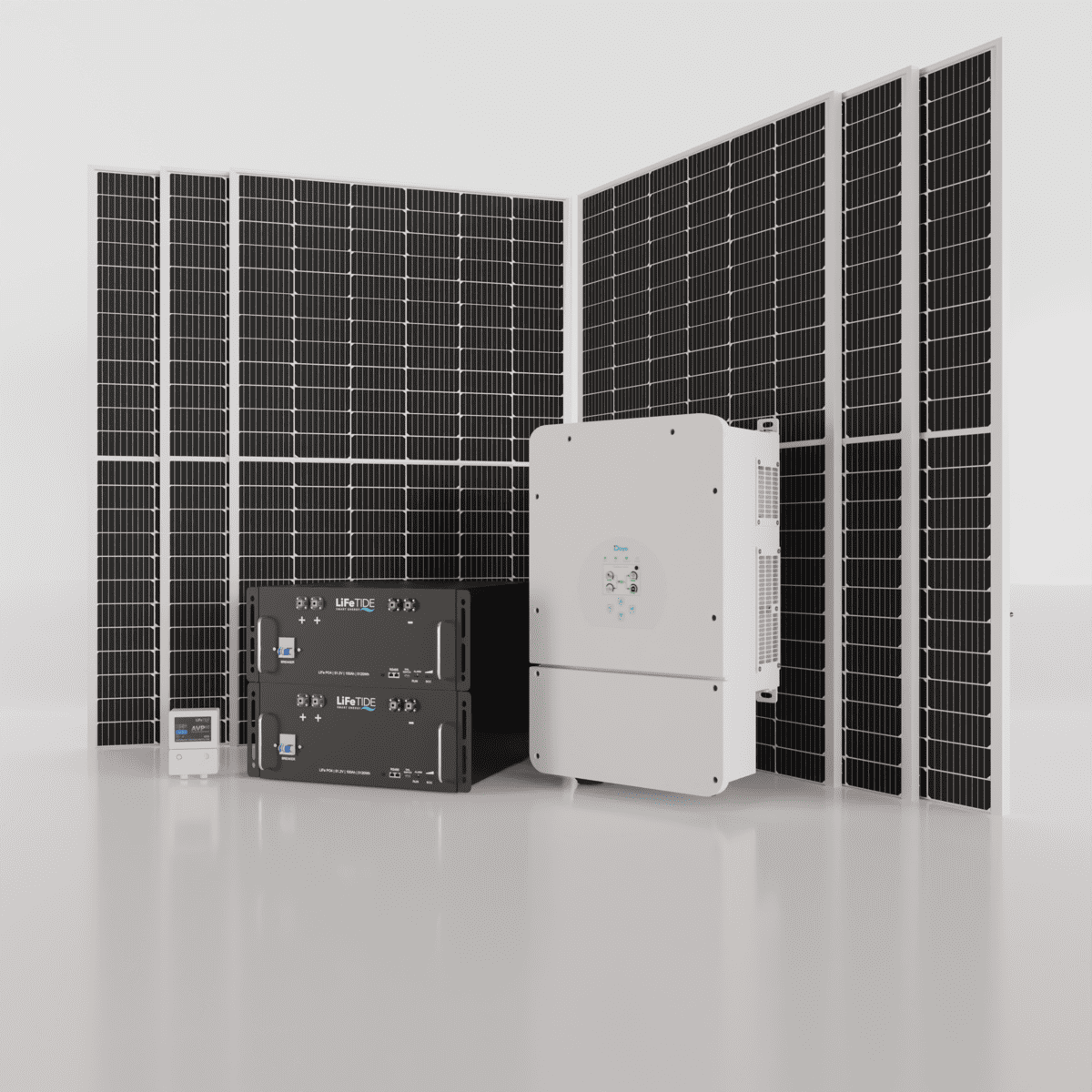 8kW-Deye-Solar-System-for-Sale-5120Wh-LiFePO4-Batteries-565W-JA-Solar-Panels 8kW Deye Solar System. 2x 5120Wh Lithium Batteries for Solar LiFePO4. Deye Hybrid Inverter. 6x 565W BiFacial JA Solar Panels. Hybrid Solar System for Sale South Africa.