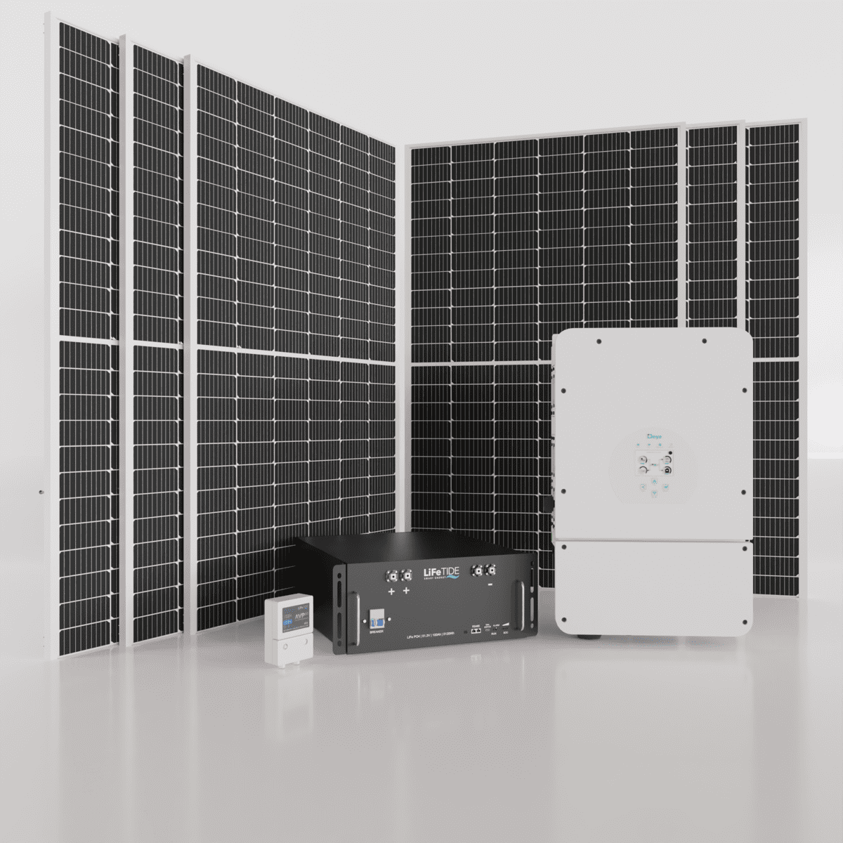 8kw-Deye-Solar-System-5120Wh-LiFePO4-Battery-565W-JA-Solar-Panel-for-Sale 8kW Deye Solar System. 2x 5120Wh Lithium Phosphate Batteries for Solar LiFePO4. Deye Hybrid Inverter. 6x 565W BiFacial JA Solar Panels. Hybrid Solar System for Sale South Africa.