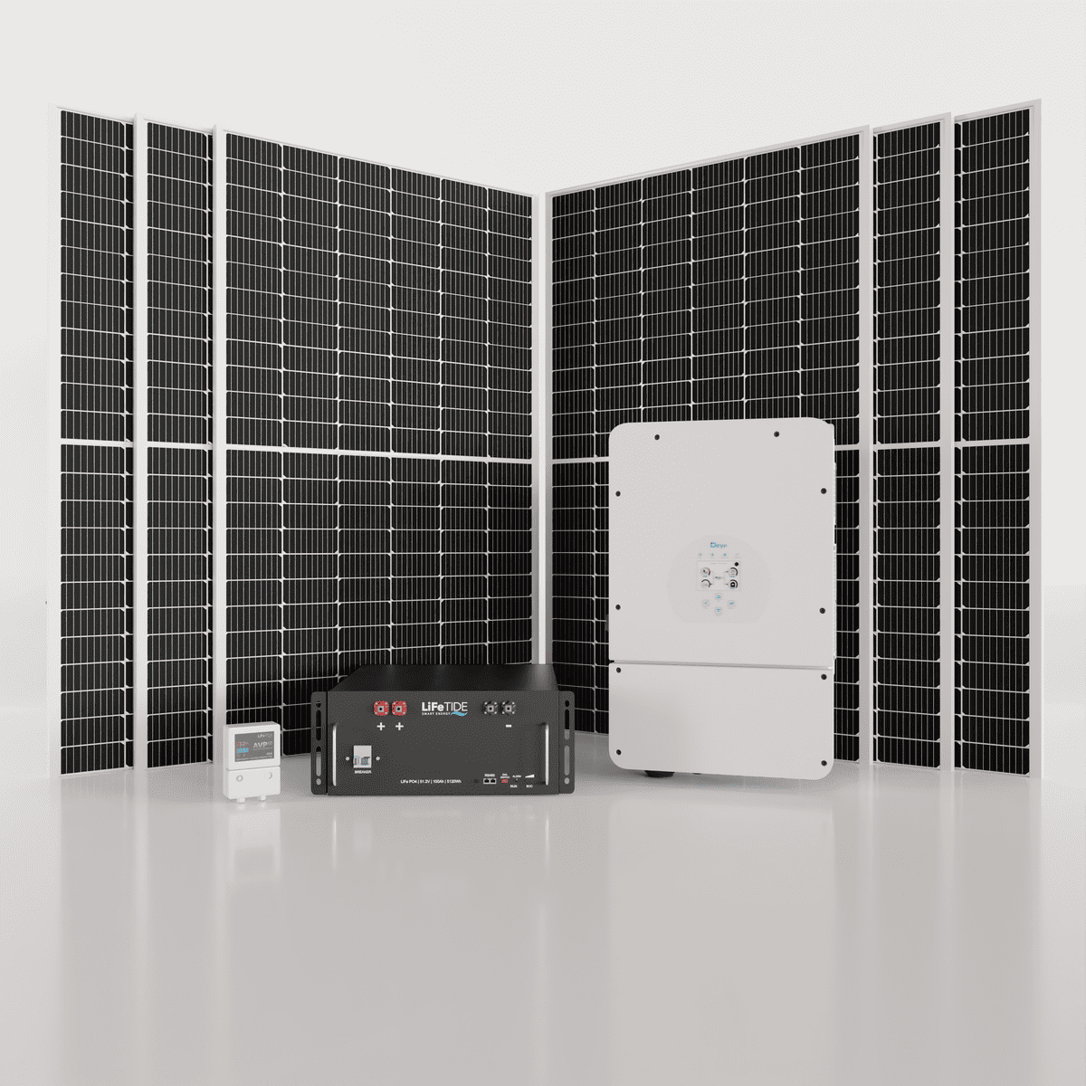 8kw-Deye-Solar-System-5120Wh-LiFePO4-Battery-565W-JA-Solar-Panel 8kW Deye Solar System. 5120Wh Lithium Battery for Solar LiFePO4. Deye Hybrid Inverter. 6x 565W BiFacial JA Solar Panels. Hybrid Solar System for Sale South Africa.