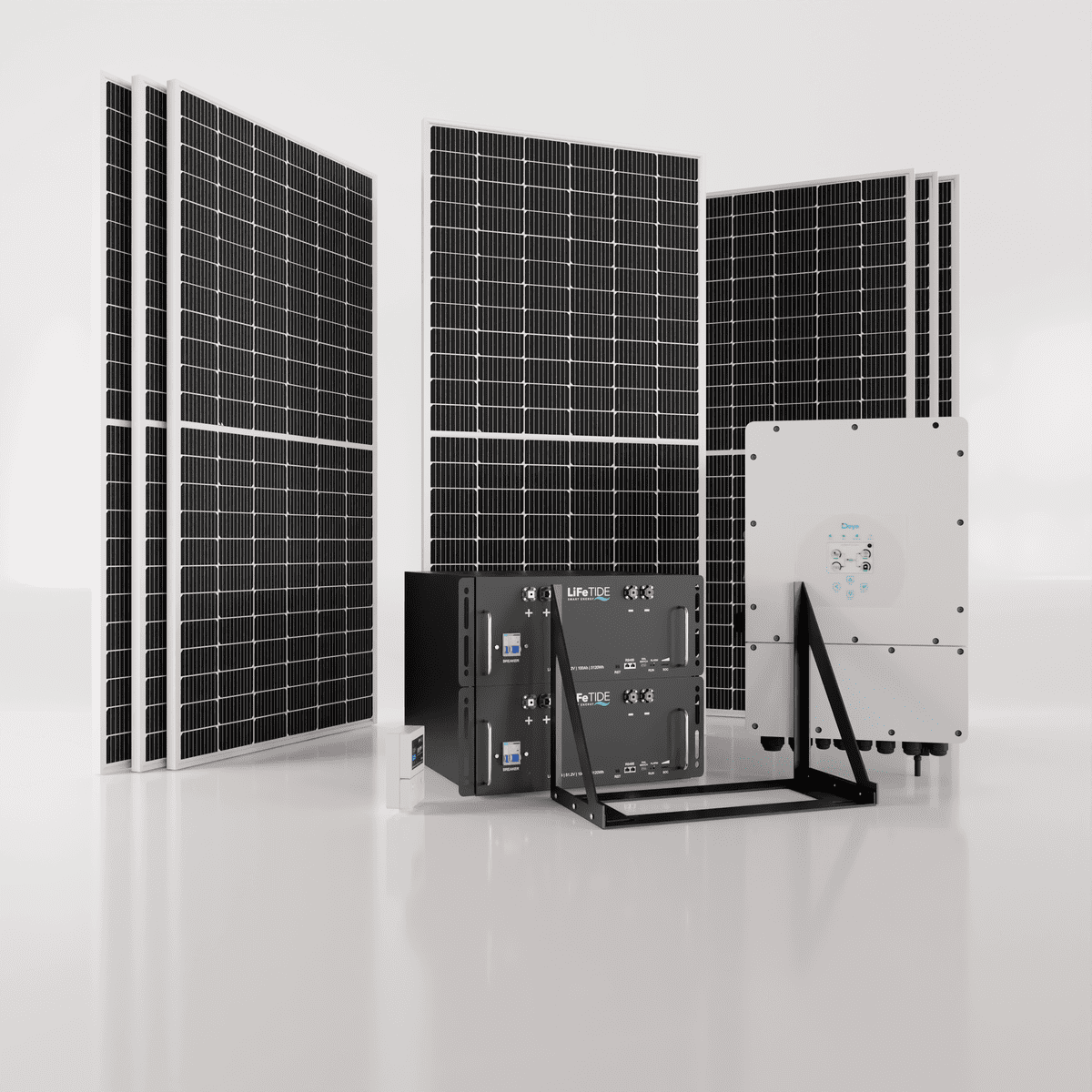 8kw Deye Solar System with 2 Batteries and JA Solar Panels South Africa 8kW Deye Solar System. 2x 5120Wh LiFePO4 Batteries. Deye Inverter for Sale. 7x 460W JA Solar Panels. Hybrid Solar System for Sale South Africa.