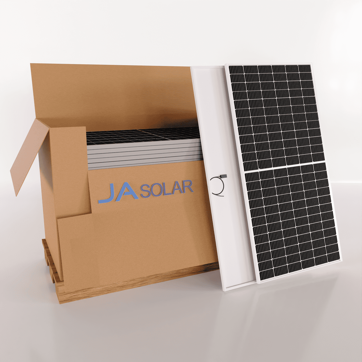 JA-Solar-460W-Mono-Silicon-Solar-Panel-Pallet 31x 460W JA Solar Panel. Pallet of JA Solar Panels for Sale. Bulk Solar Panels