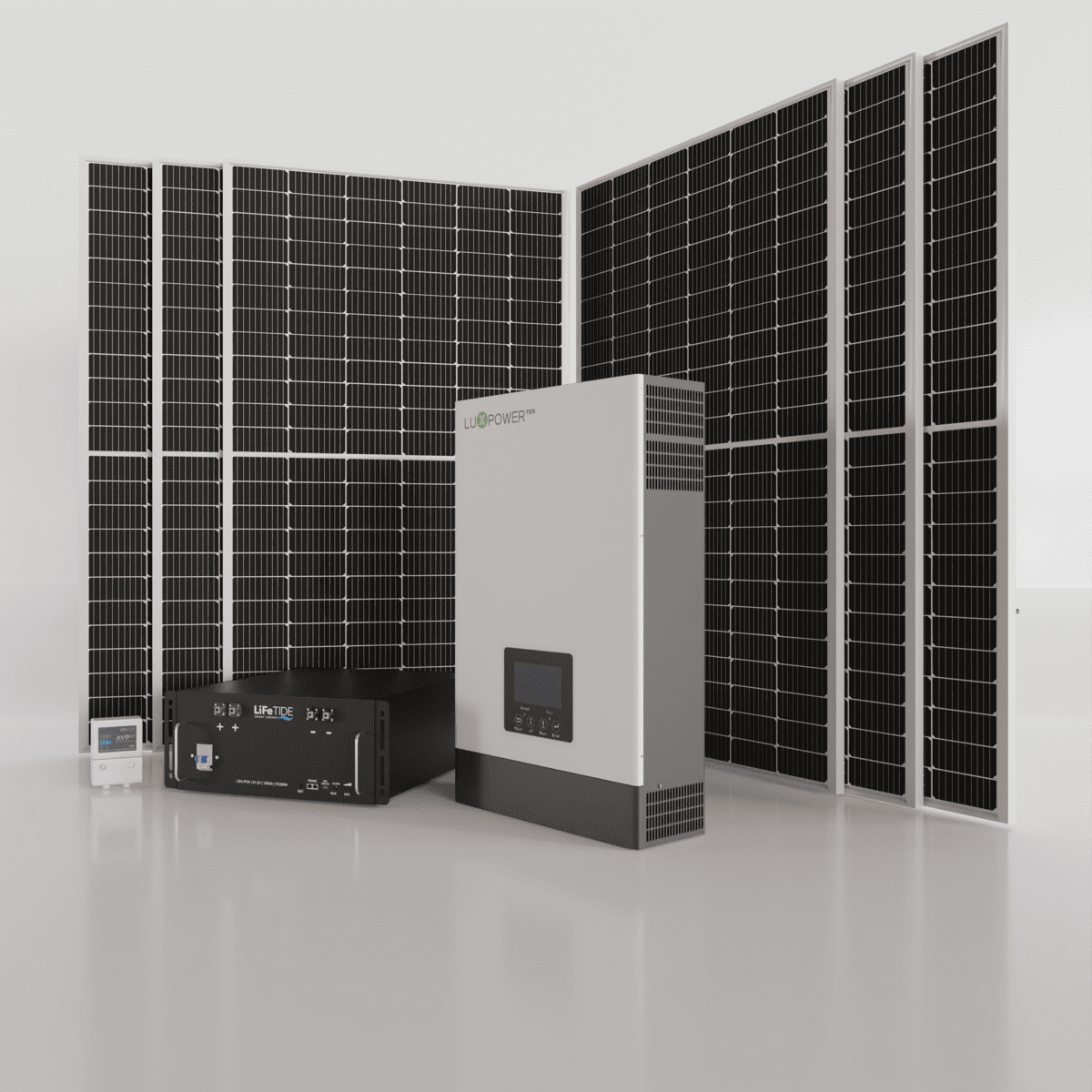 LUXPOWER 5KW ONE BAT + PANELS 565_RIGHT 5kW LuxPower Solar System. 5120Wh LiFePO4 Battery for Solar. LuxPower Inverter. 6x 565W JA Solar Panels. Hybrid Solar System for Sale South Africa.