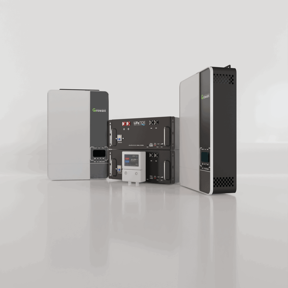 10kW-Growatt Load-Shedding-Kit-2x-5120Wh Batteries-For-Sale 10kW Growatt Load Shedding Kit. 2x 5120Wh Lithium Phosphate Batteries LiFePO4. 2x Growatt SPF5000 ES Inverter for Sale.