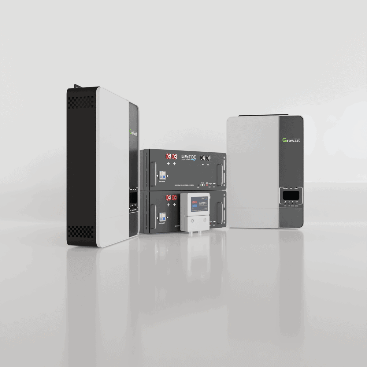 10kW-Growatt Load-Shedding-Kit-2x-5120Wh Batteries-Load-Shedding-South-Africa 10kW Growatt Load Shedding Solution. 2x 5120Wh Lithium Batteries LiFePO4. 2x Growatt SPF5000 ES Inverter for Sale.