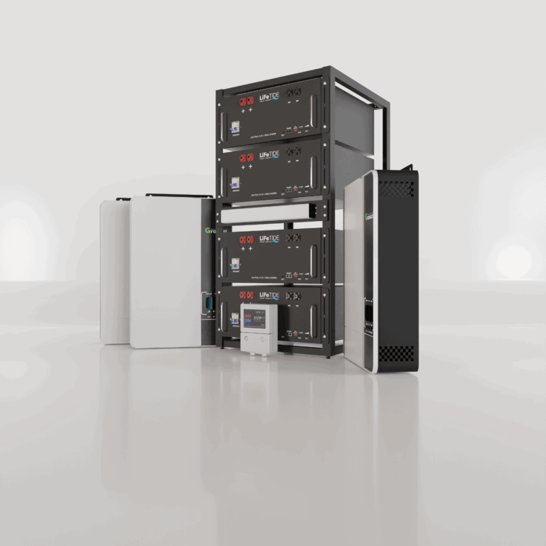 15kW Growatt Load Shedding Kit with Battery Cabinet. 4x 5120Wh LiFePO4 Batteries. 3x Growatt Inverter for Sale. SPF5000 ES. 4-Slot Battery Cabinet for Solar Battery.